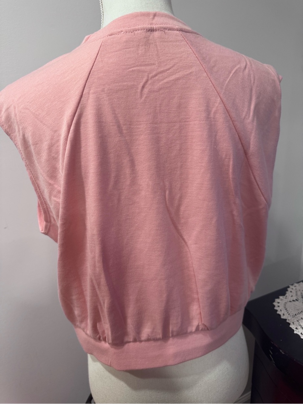 Soft Pink Sleeveless Pullover Cropped Top and Skirt - Picture 4 of 13